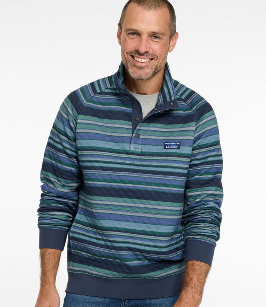 Men's Quilted Sweatshirt, Mockneck, Stripe - US 2443