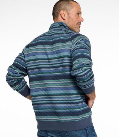 Men's Quilted Sweatshirt, Mockneck, Stripe - US 2443
