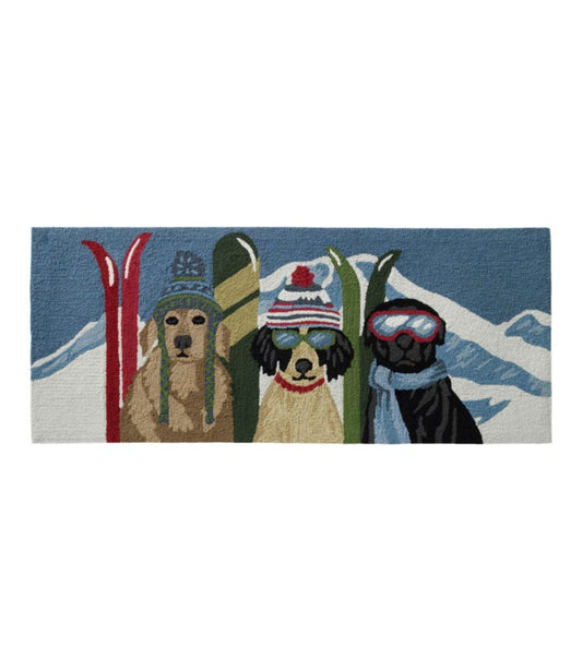 Indoor/Outdoor Vacationland Runner, Dogs Skiing - US 9419