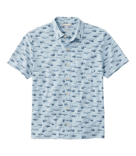 Men's Lakewashed Performance Shirts, Button-Front Shirt, Short-Sleeve, Print - US 4608