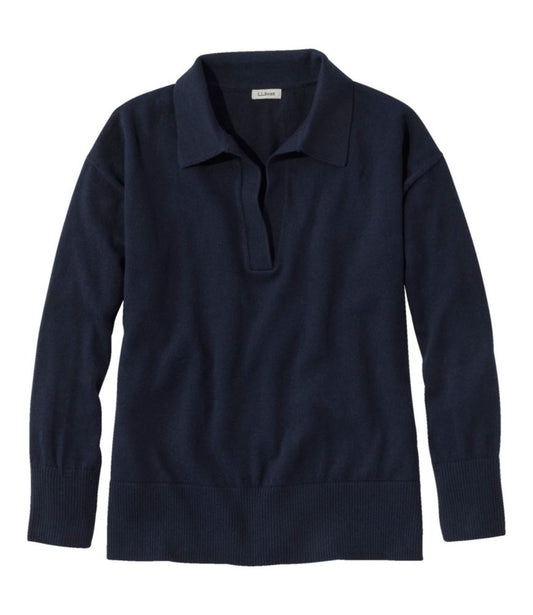 Women's Cotton/Cashmere Sweater, Polo - US 2137