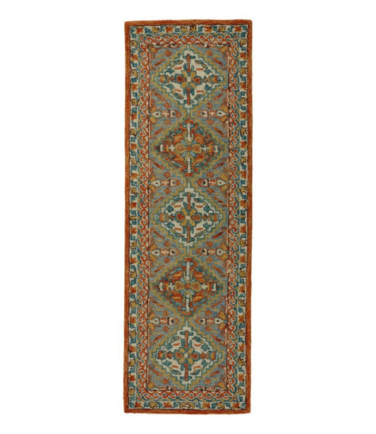 Bordered Medallion Wool Tufted Runner - US 1750