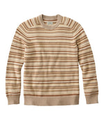 Men's Sunwashed Textured Cotton Sweater, Crewneck, Stripe - US 5123