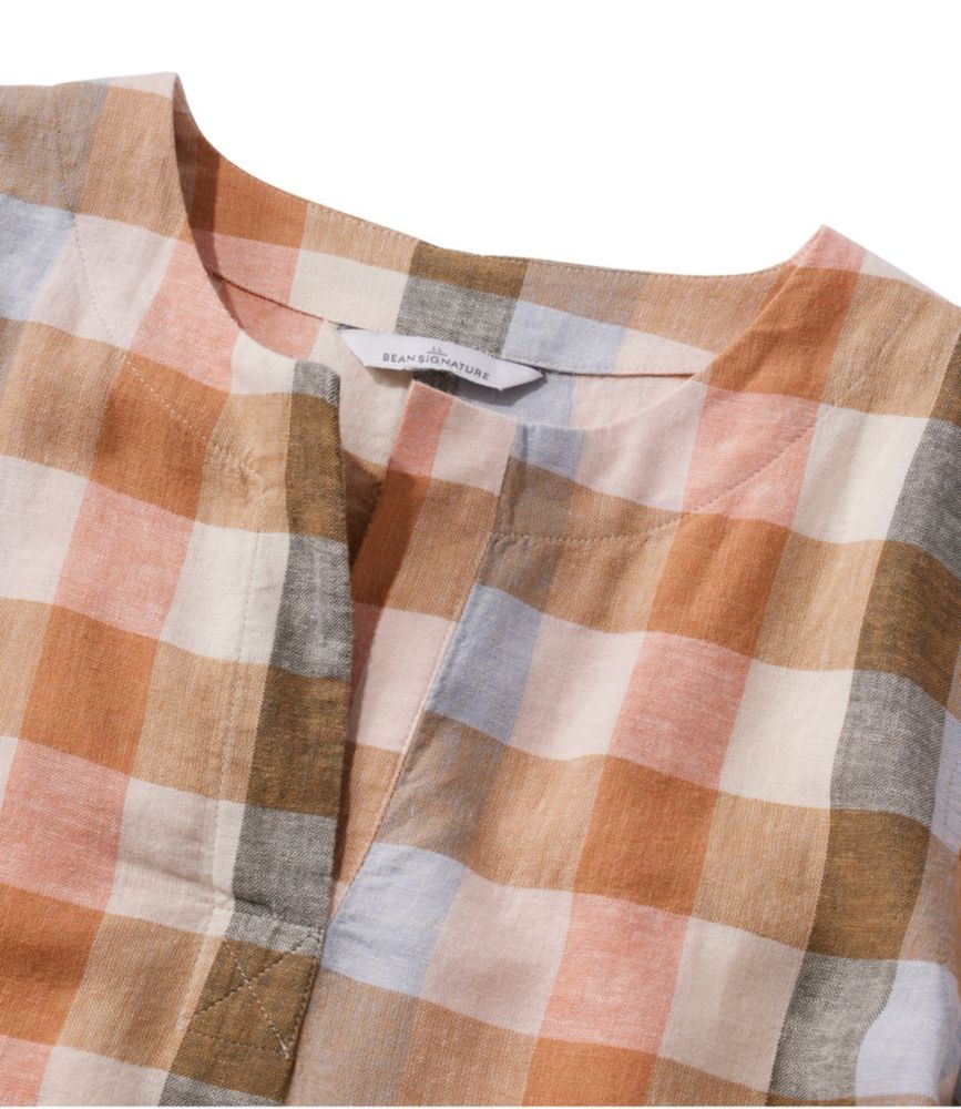 Women's Signature Linen-Blend Splitneck Shirt, Short-Sleeve - US 2169