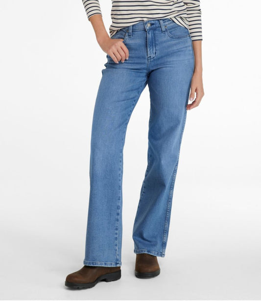 Women's L.L.Bean Everyday Stretch Jeans, High-Rise Relaxed Wide-Leg - US 6831