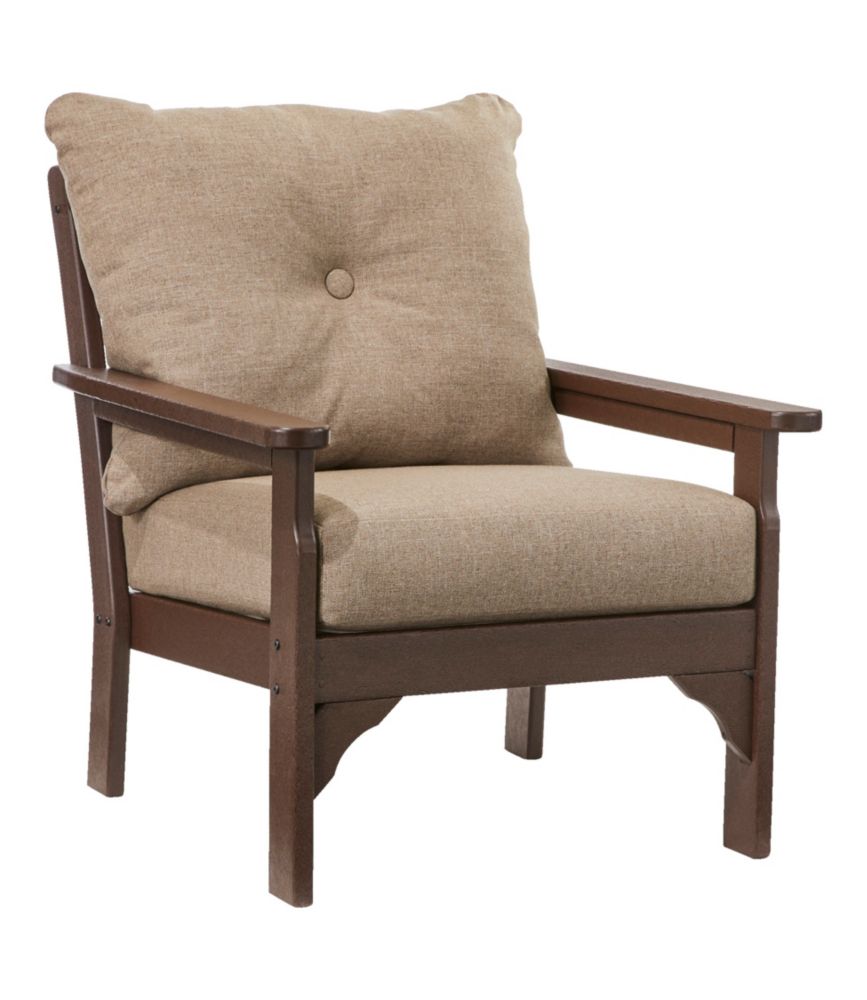 All-Weather Patio Chair with Textured Cushion, Mahogany - US 2549