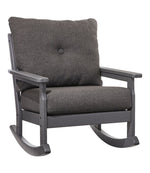 All-Weather Patio Rocker with Textured Cushion, Slate Gray - US 4961