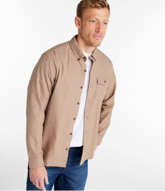 Men's Brushed Jaspé Twill Shirt, Traditional Untucked Fit - US 9399