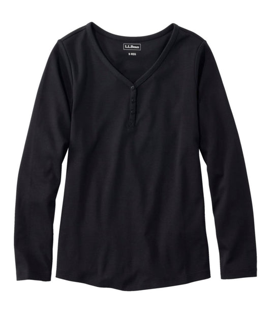 Women's L.L.Bean V-Neck Henley, Long-Sleeve - US 2844