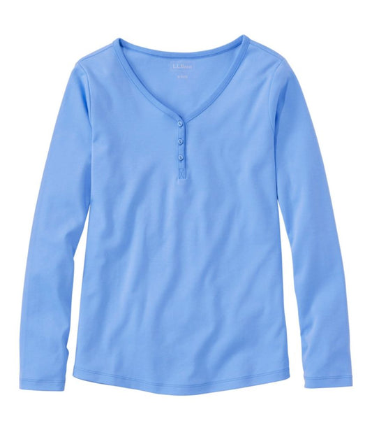 Women's L.L.Bean V-Neck Henley, Long-Sleeve - US 6514