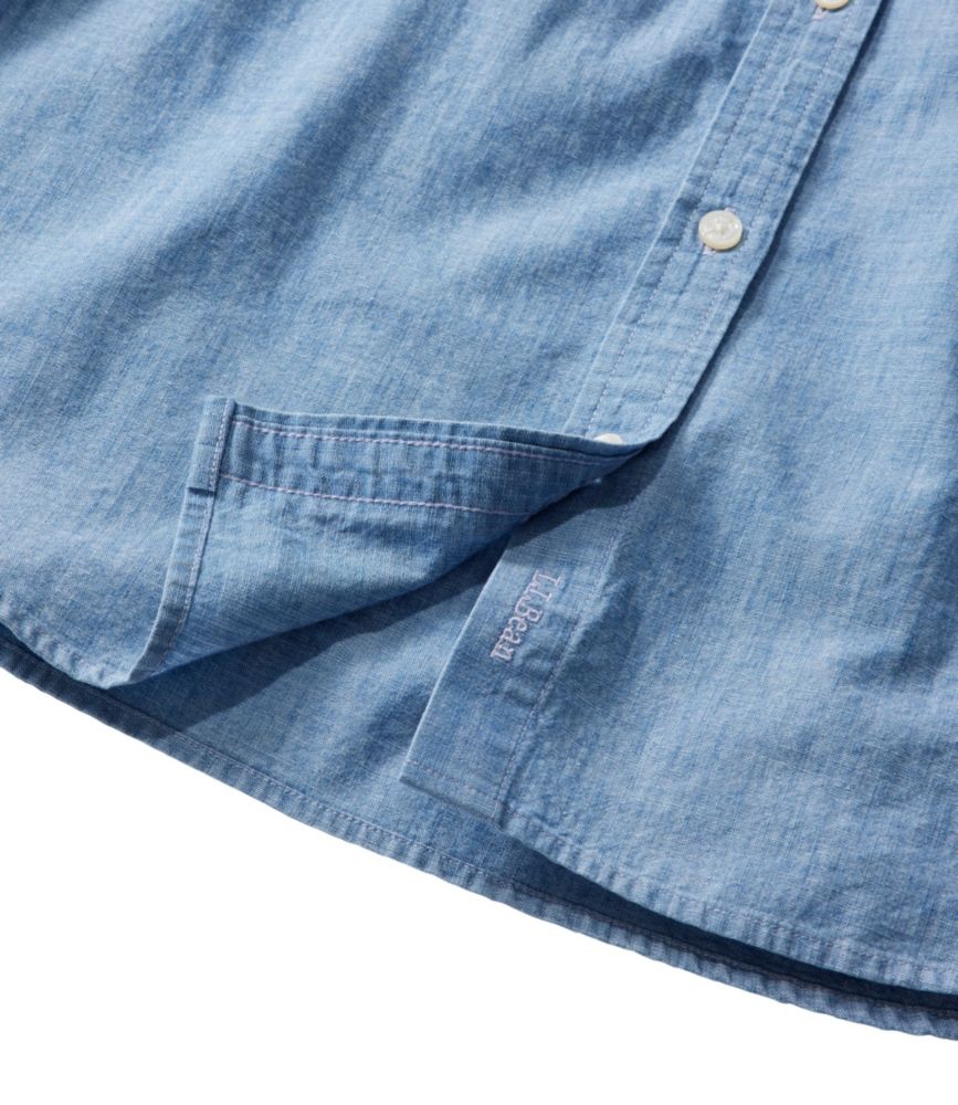 Women's Essential Cotton Shirt, Chambray Long Sleeve - US 9595