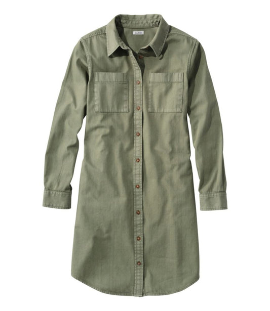 Women's L.L. Bean Heritage Washed Denim Shirt Dress, Garment-Dye - US 5415