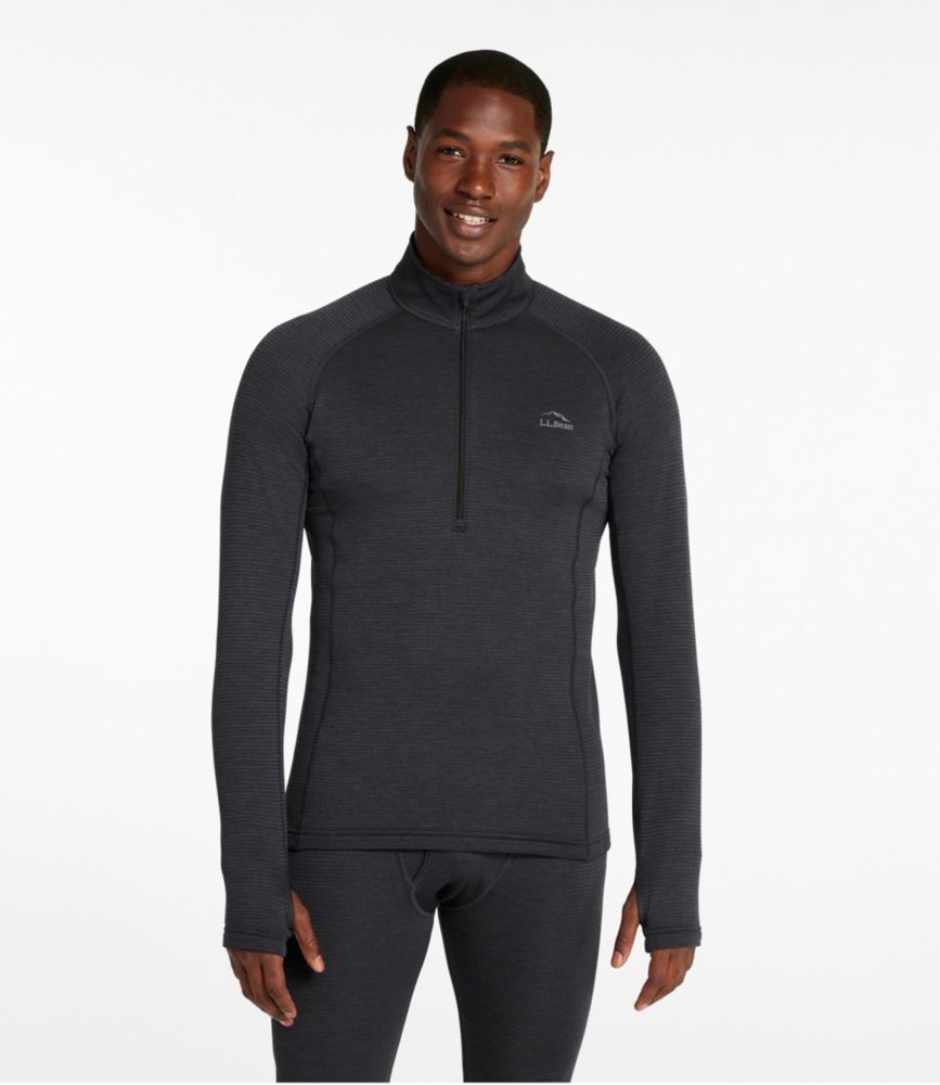 Men's L.L.Bean Midweight Base Layer Crew Top, 1/4 Zip - US 7752