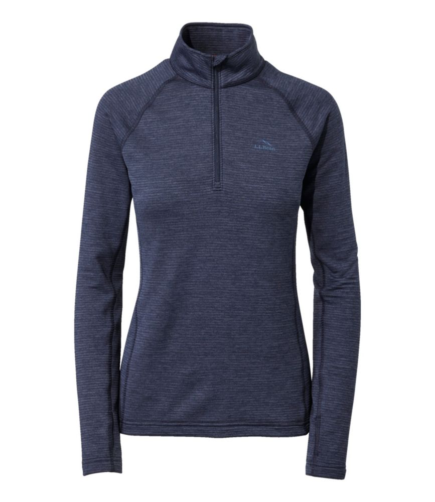 Women's L.L.Bean Midweight Base Layer Crew Top, 1/4 Zip - US 3811