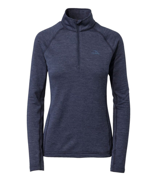 Women's L.L.Bean Midweight Base Layer Crew Top, 1/4 Zip - US 3811