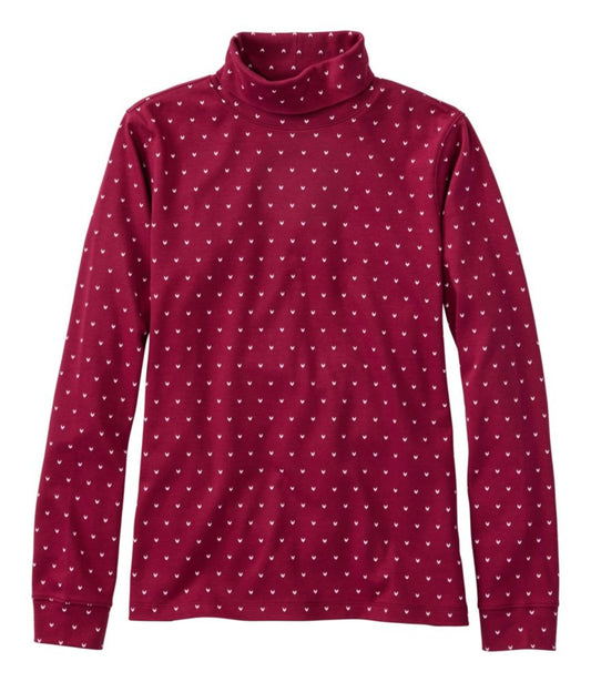 Women's L.L.Bean Interlock Turtleneck, Long-Sleeve Allover Print - US 9153