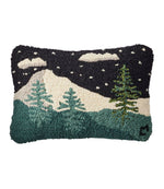Wool Hooked Throw Pillow, Winter Woods, 12" x 18" - US 7009