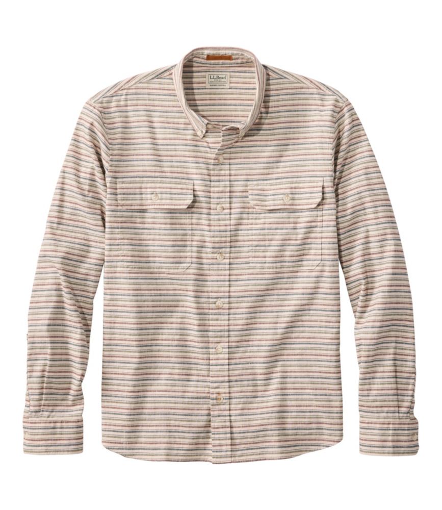 Men's Stonecoast Hemp Shirt, Long-Sleeve, Slightly Fitted Untucked Fit, Stripe - US 4287