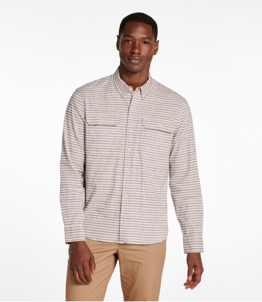 Men's Stonecoast Hemp Shirt, Long-Sleeve, Slightly Fitted Untucked Fit, Stripe - US 4287
