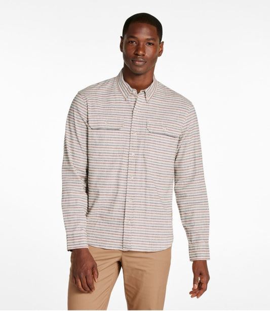 Men's Stonecoast Hemp Shirt, Long-Sleeve, Slightly Fitted Untucked Fit, Stripe - US 4287