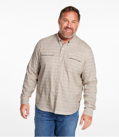 Men's Stonecoast Hemp Shirt, Long-Sleeve, Slightly Fitted Untucked Fit, Stripe - US 4287