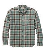 Men's Brushed Jaspé Twill Shirt, Plaid, Traditional Untucked Fit - US 6140