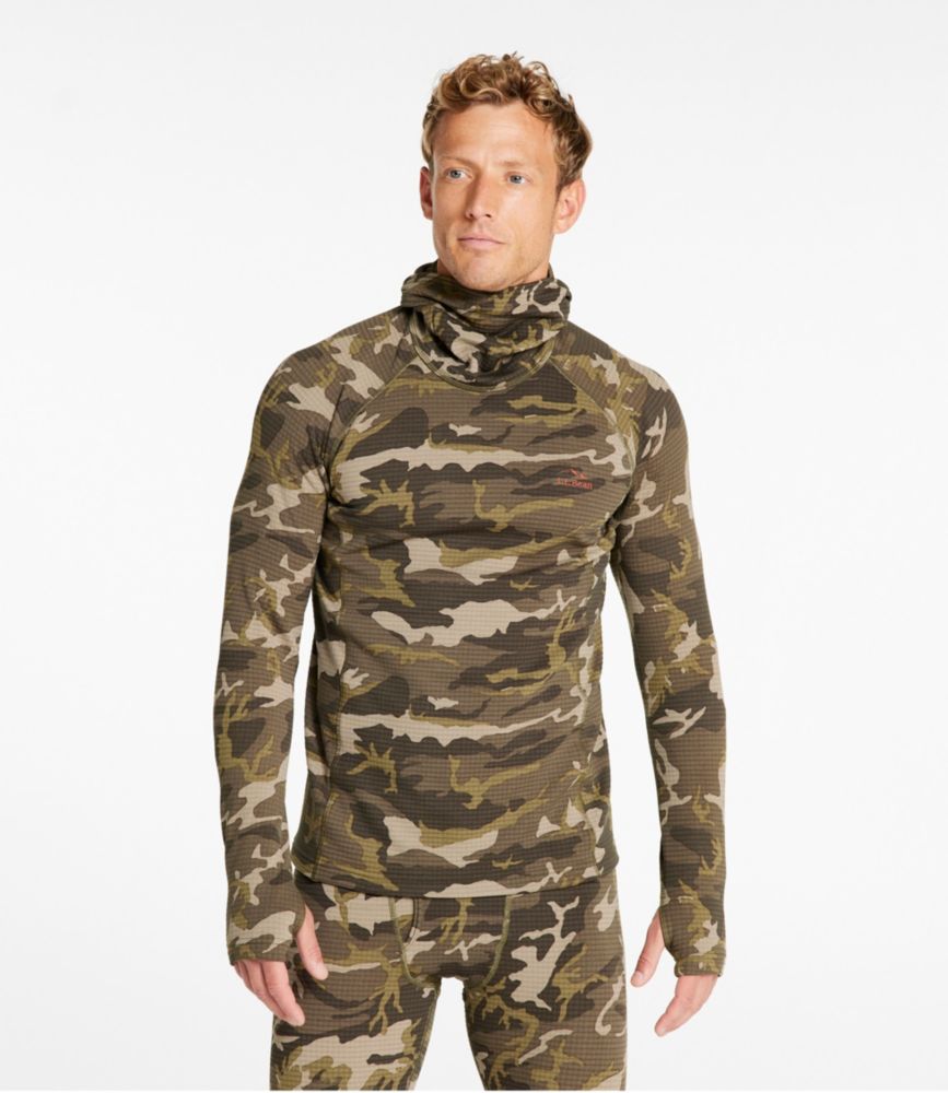 Men's L.L.Bean Heavyweight Base Layer Hoodie, Print - US 1898