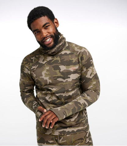 Men's L.L.Bean Heavyweight Base Layer Hoodie, Print - US 1898