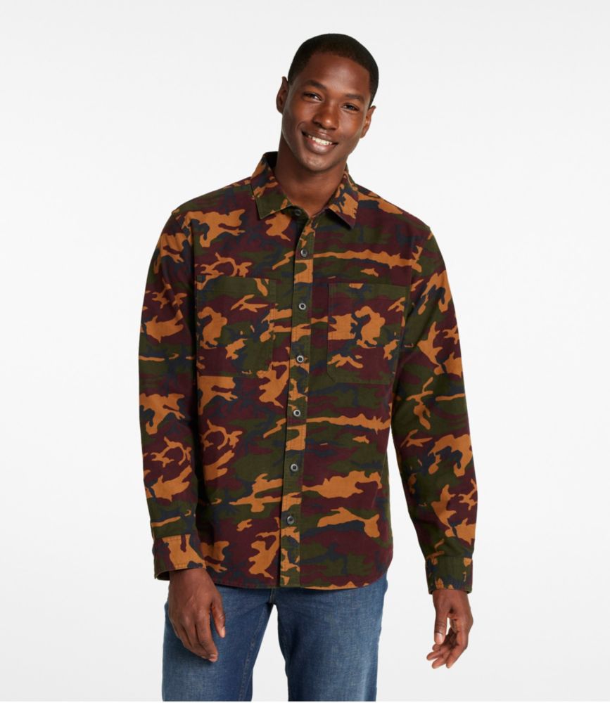 Men's Bean's Moleskin Shirt, Slightly Fitted Untucked Fit, Print - US 0671