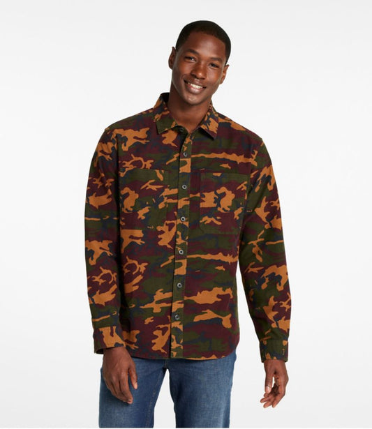 Men's Bean's Moleskin Shirt, Slightly Fitted Untucked Fit, Print - US 0671