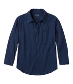 Women's Lakeside Linen/Cotton Tee, Three-Quarter-Sleeve Splitneck Polo - US 6286