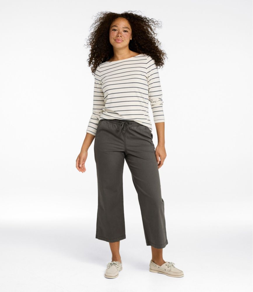 Women's Lakewashed Pull-on Chinos, Mid-Rise Wide-Leg Crop - US 3247
