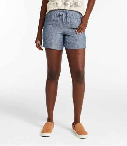 Women's Premium Washable Linen Shorts, Mid-Rise 6" - US 7671