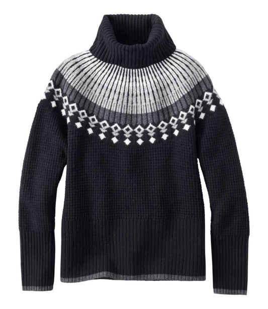 Women's SuperSoft Waffle Sweater, Turtleneck Fair Isle - US 7549