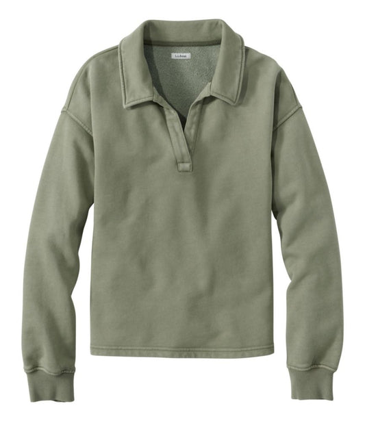 Women's Sunwashed Sweats, Splitneck Polo - US 4934