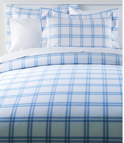 280-Thread-Count Pima Cotton Percale Comforter Cover Collection, Windowpane - US 8753