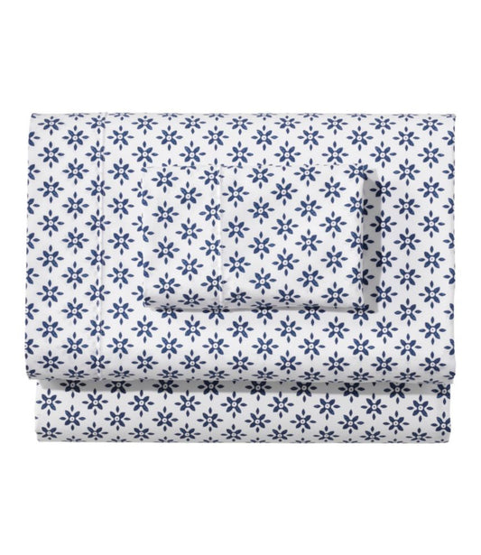 Sunwashed Percale Sheet Collection, Block Floral Print - US 5548