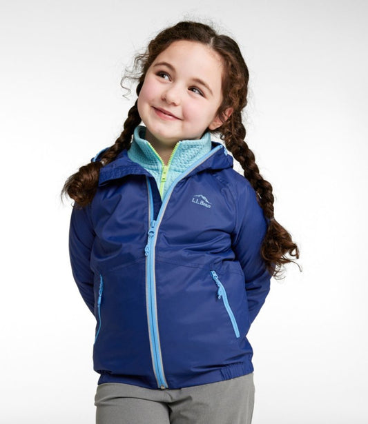 Kids' Wind and Rain Jacket, Reflective Zipper - US 0880
