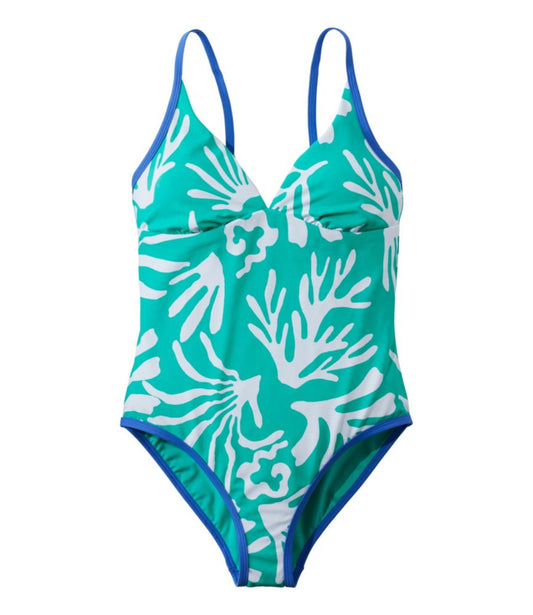 Women's Coastal Essentials Swimwear, V-Neck Tanksuit Print - US 0509