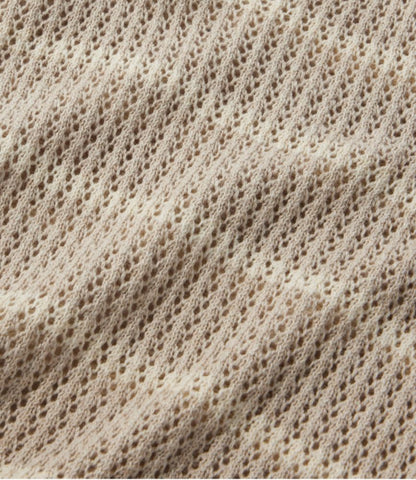 Women's Organic Cotton Slub Pointelle Sweater, Polo - US 6601