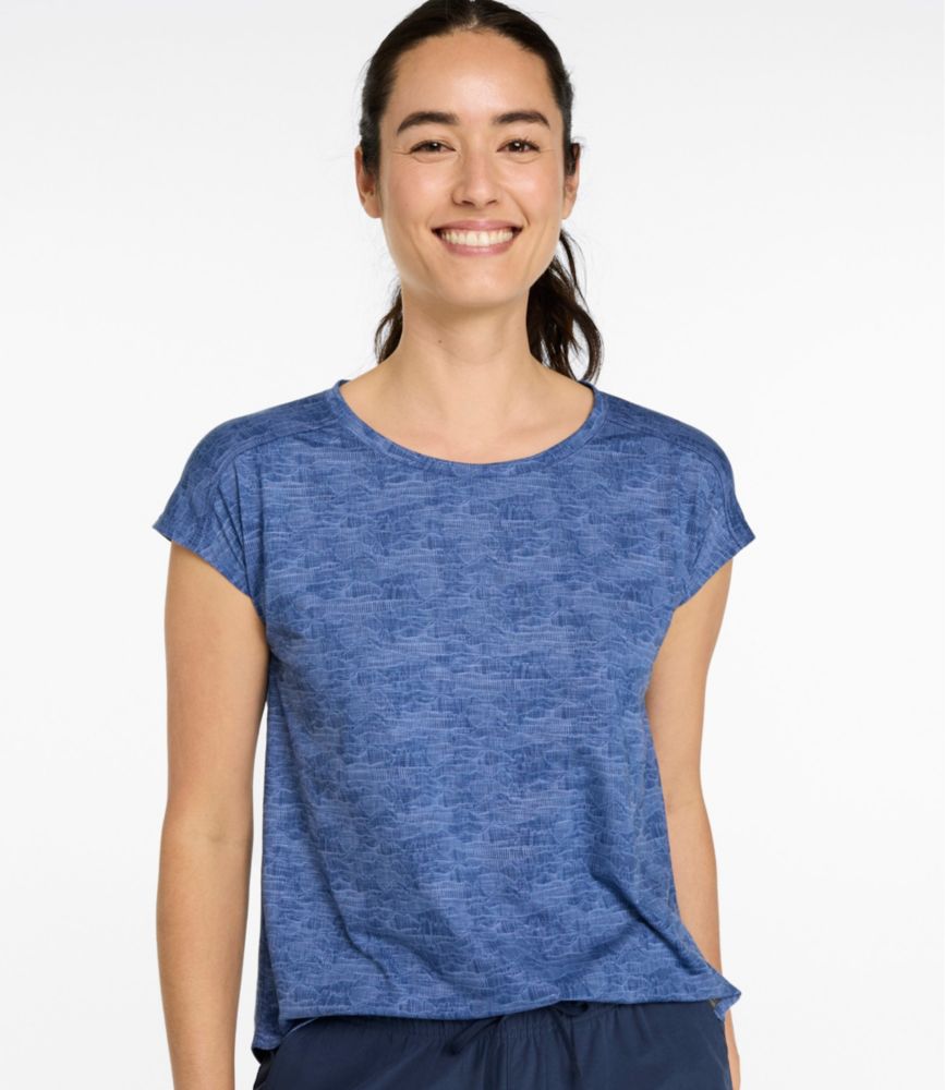 Women's Streamside Tee, Short-Sleeve Ruched Crew Print - US 8773