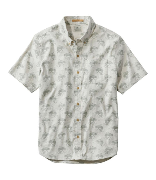 Men's Stonecoast Hemp Shirt, Short-Sleeve, Slightly Fitted Untucked Fit, Print - US 3230
