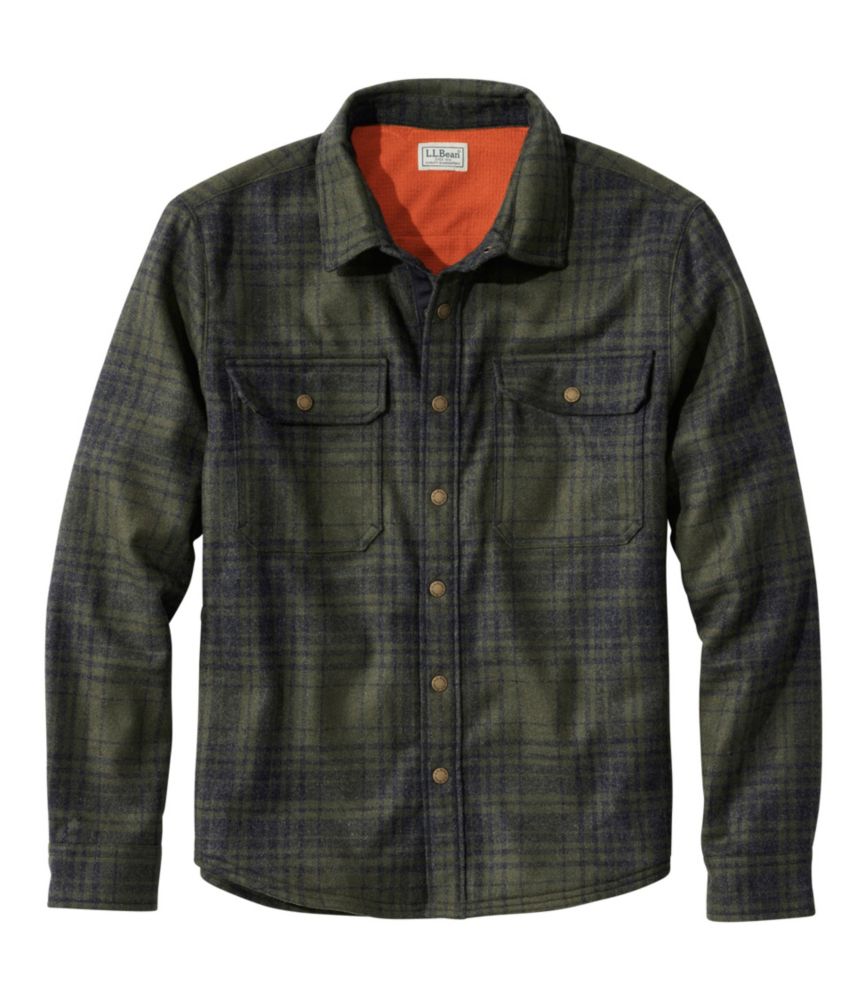 Men's Maine Guide Lightweight Lined Wool Field Shirt, Plaid - US 3276