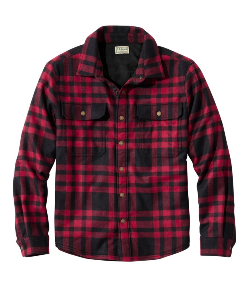 Men's Maine Guide Lightweight Lined Wool Field Shirt, Plaid - US 7801