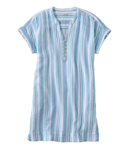 Women's Cloud Gauze Short-Sleeve Shift Dress, Stripe - US 1094