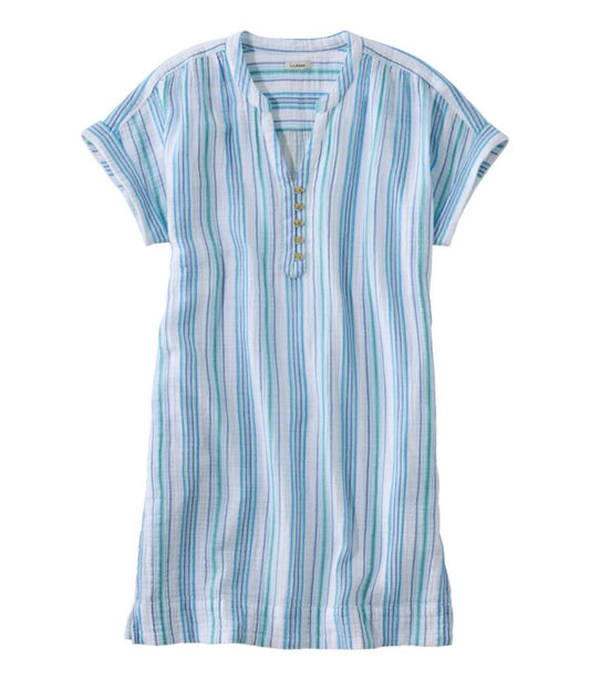 Women's Cloud Gauze Short-Sleeve Shift Dress, Stripe - US 1094