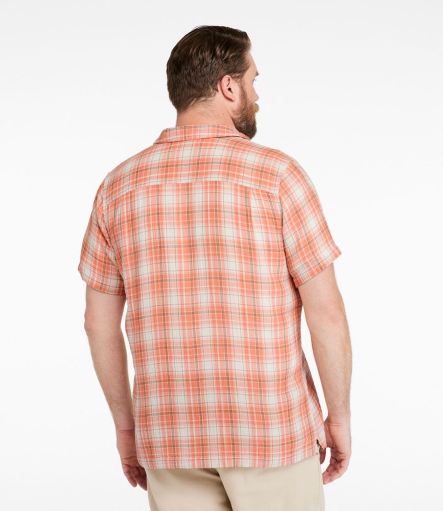 Men's Cloud Gauze Shirt, Short-Sleeve, Slightly Fitted Untucked Fit, Plaid - US 5639