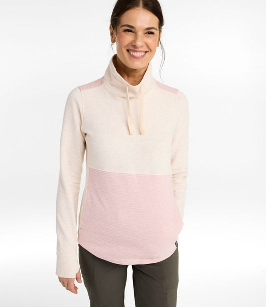 Women's Bean's Cozy Mixed Knits Pullover, Colorblock - US 9458