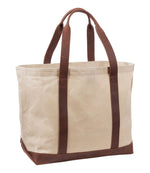 Leather-Trim Waxed Canvas Tote - US 1507