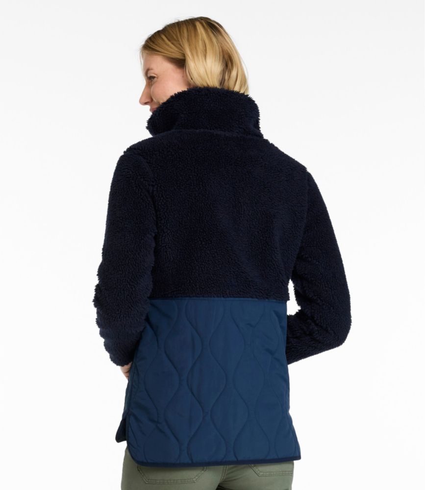 Women's Bean's Mixed Media Sherpa Fleece Jacket - US 9013